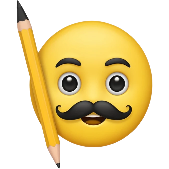 emoji face with a pencil moustache emoji