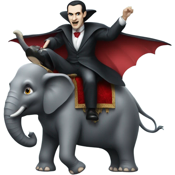 Dracula riding an elephant  emoji