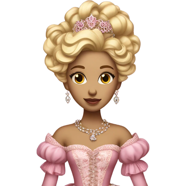 Rococo princess detailed blonde hair pink gown emoji