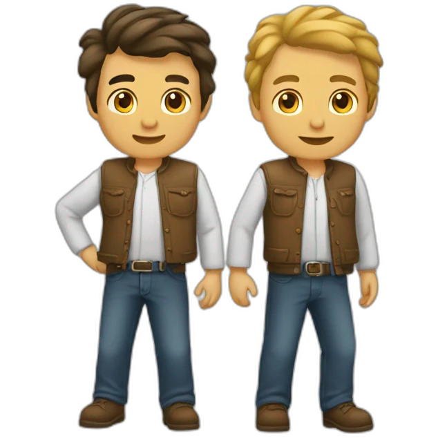 dos hombres hasta la cintura emoji