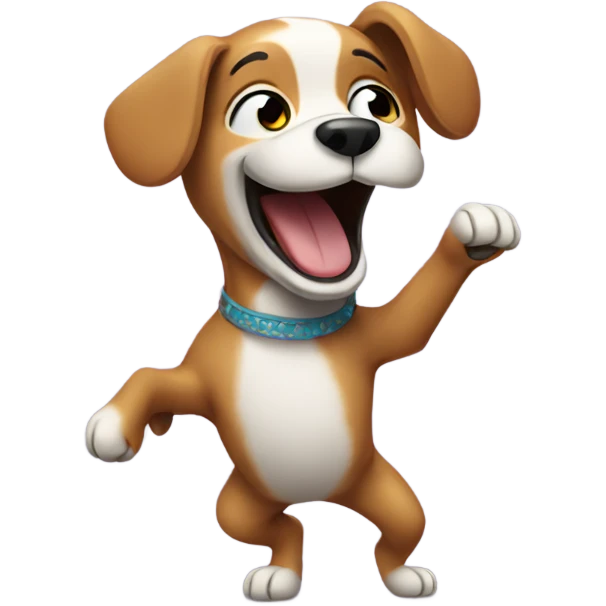 Dog dancing emoji