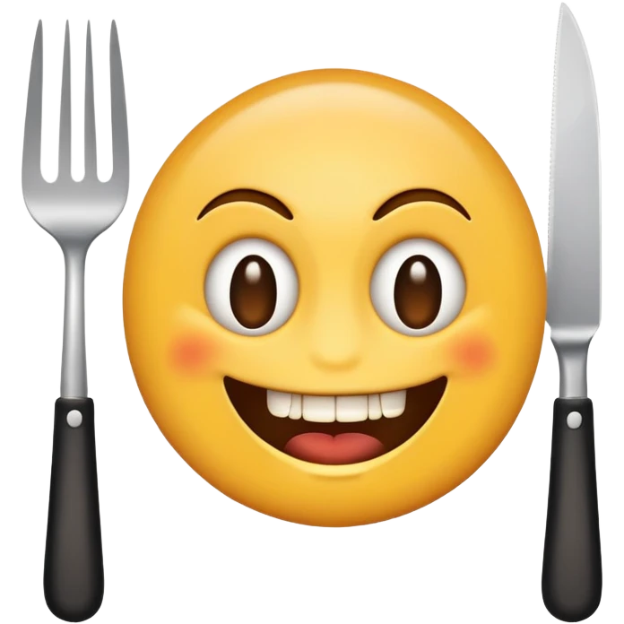 emoji smiley with a knife and fork psychopath emoji