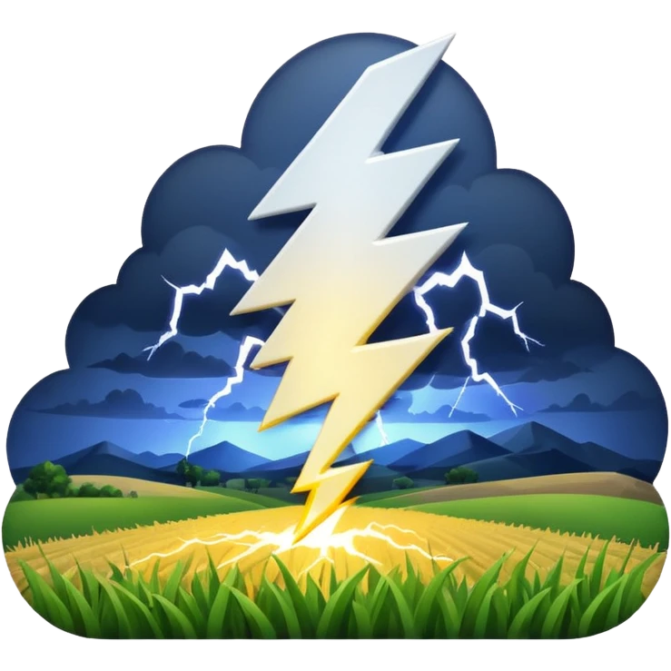 Lightning with field emoji