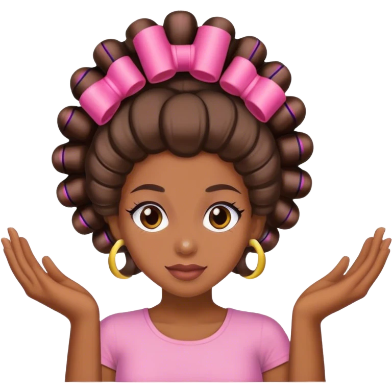 girl with the hair roller emoji