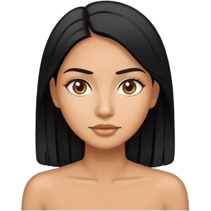 woman with black straight hair and tan skin emoji