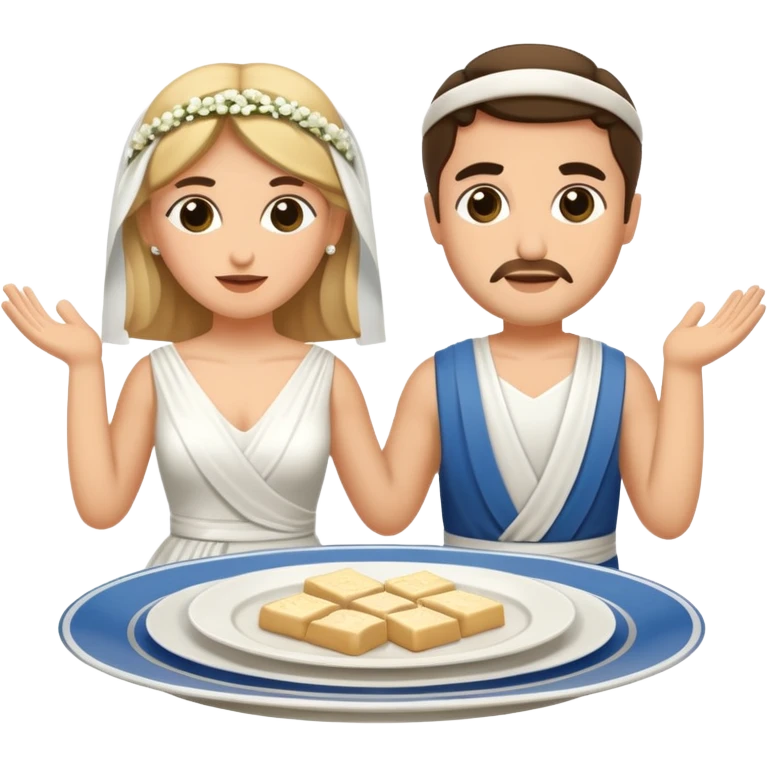 greek wedding breaking plates emoji