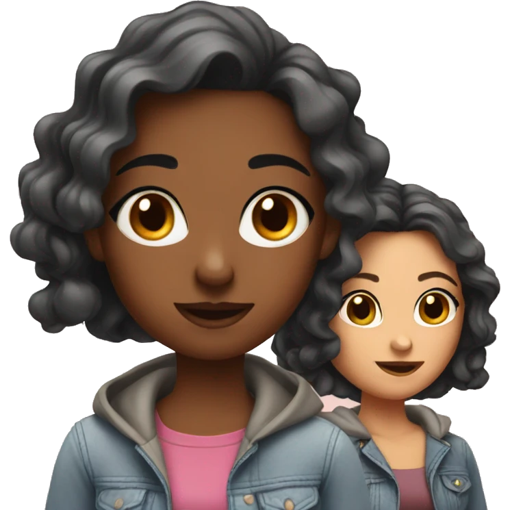 girls Trio cartoon style  emoji