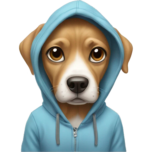 Dog wearing a hoodie emoji