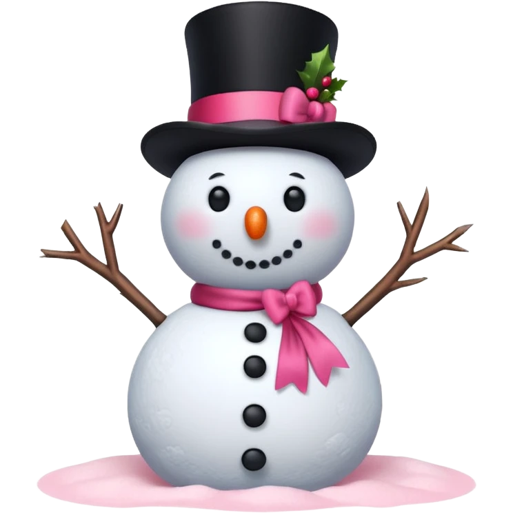 Red snowman with pink bow emoji