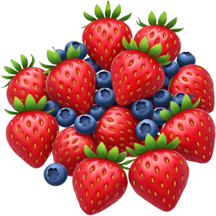 strawberries, blueberries, raspberries fun emoji