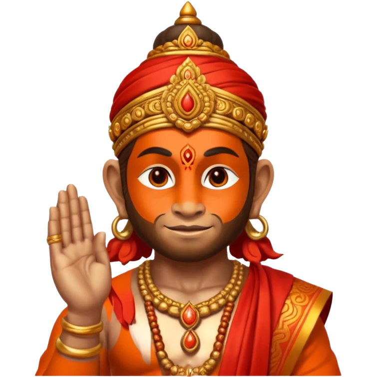 Hanuman ji god giving blessings with his on hand emoji