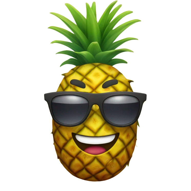 Pineapple with sunglasses and a beach hat  emoji