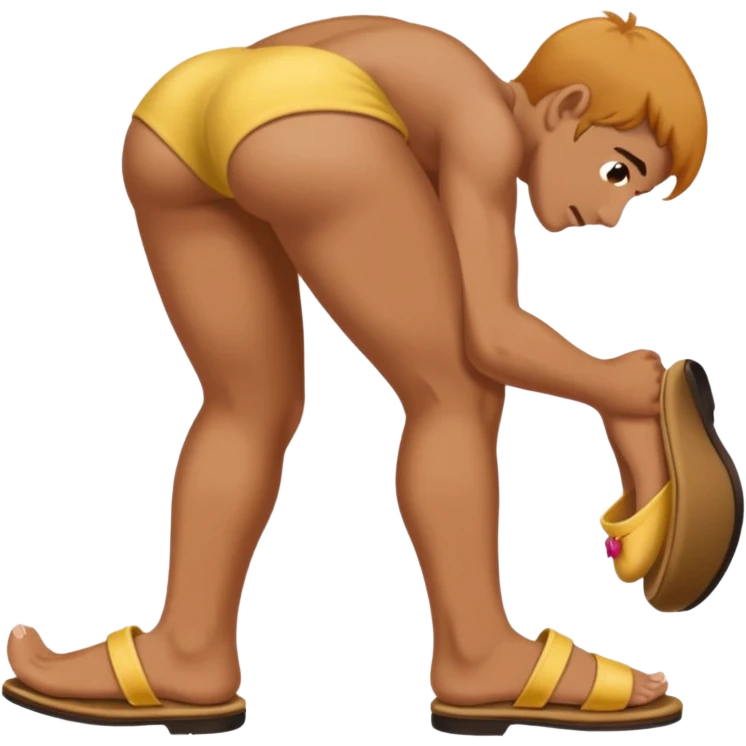 Бьет тапком по попе emoji