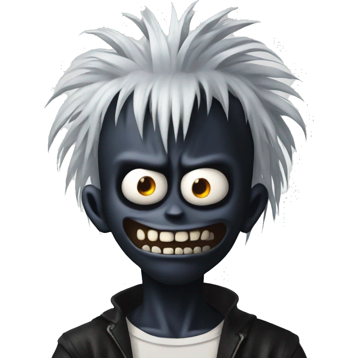 ryuk from death note that not smiling and looking in front off emoji