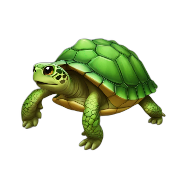 Tortue sur un chat emoji