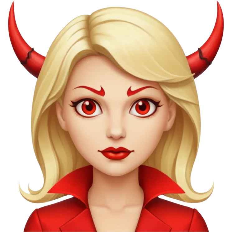 Fashion woman devil officecore with blond hair emoji