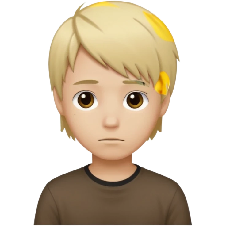 boy with blonde hair emo, shirt color brown emoji