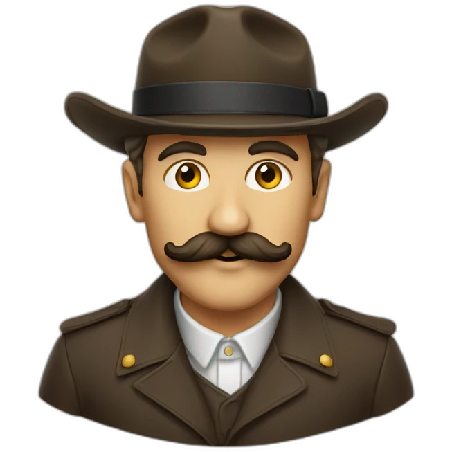 Vieux brun moustache casquette emoji