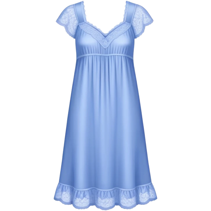 Periwinkle silk lace-trim nightgown emoji