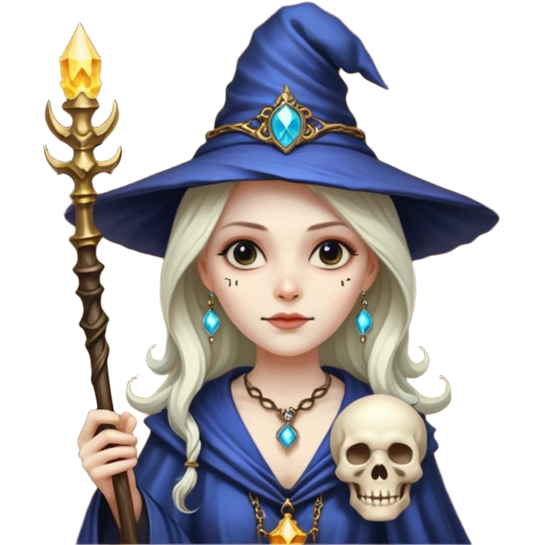 wizard lady skull emoji