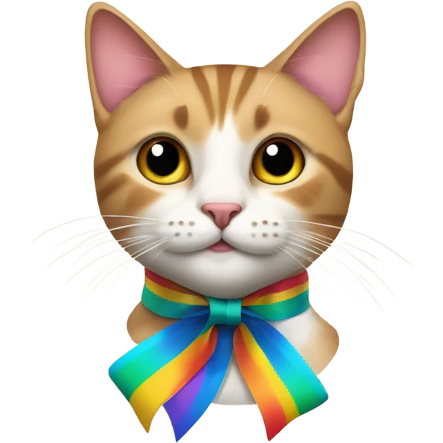 A cat with a ribbon emoji