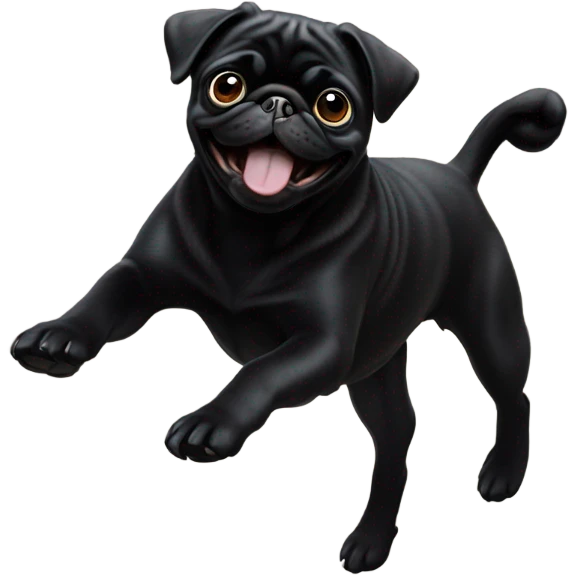 Black pug spinning  emoji