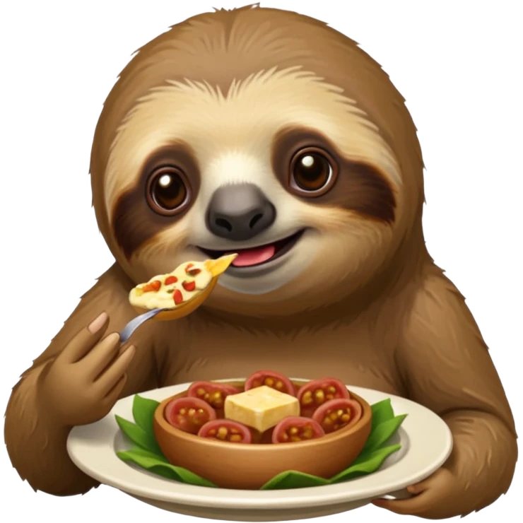 A sloth eating some Spanish tapas emoji
