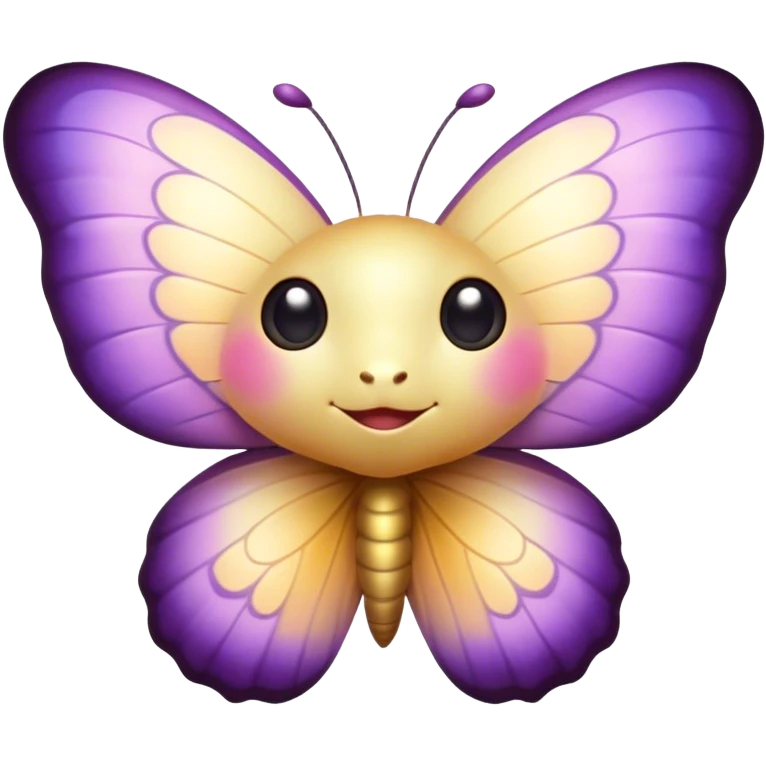 Cinematic Cute Butterfly Portrait Emoji, Head tilted playfully and inquisitively, featuring a charming, petite form with intricately detailed, softly tinted wings and round, sparkling eyes full of gentle wonder, Simplified yet irresistibly adorable features, highly detailed, glowing with a warm, inviting pastel glow, high shine, affectionate and lively, stylized with a touch of whimsical garden charm, soft glowing outline, capturing the essence of a mischievous butterfly that seems as if it could dance out of the screen into your arms! emoji