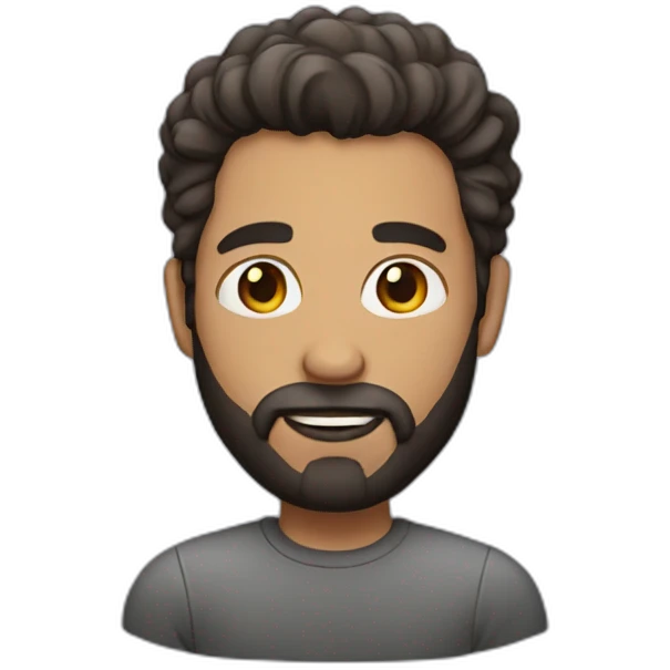 man with beard and normal hairstyle emoji