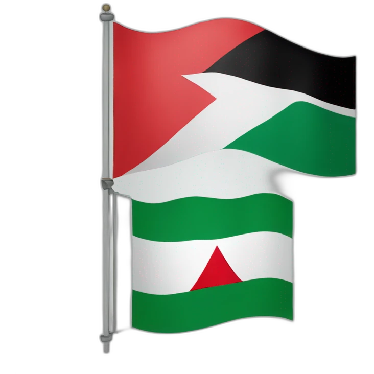Algérienne flag and palestine flag emoji