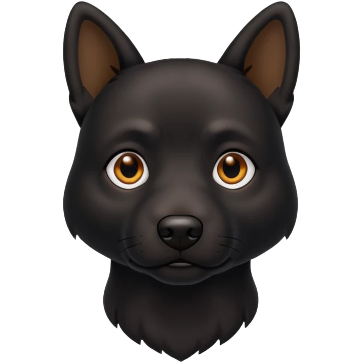 black dog black eyes emoji