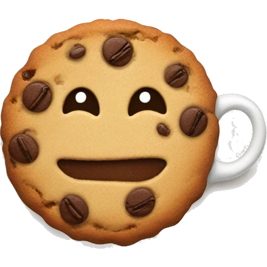 Cookie with coffee emoji