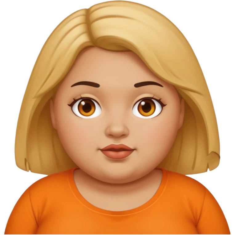 Fat girl with orange shirt emoji