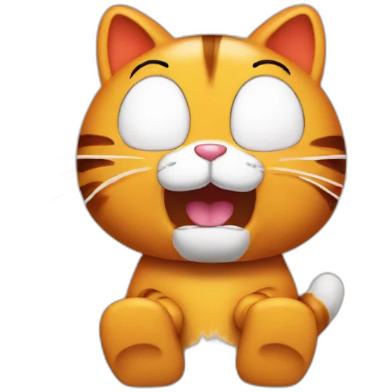 Garfield with Hello Kitty emoji