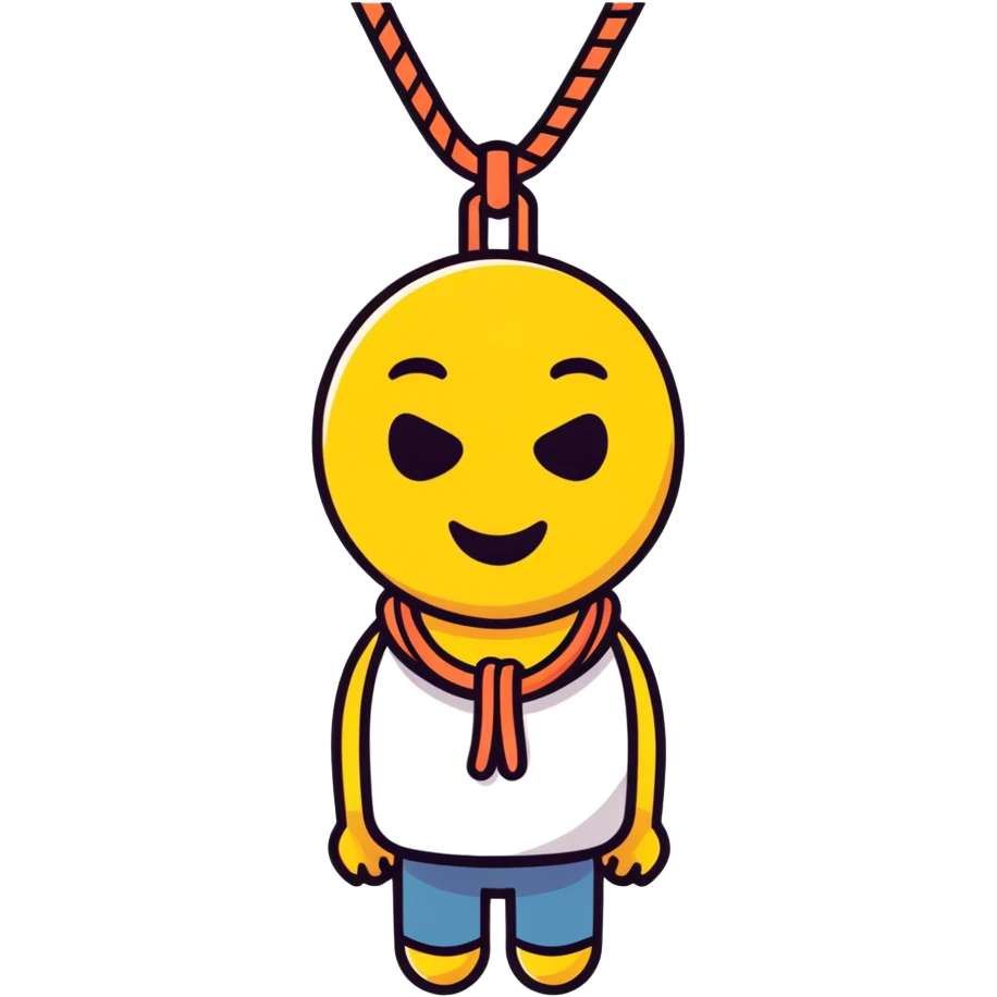 Emoji with a rope around his neck emoji