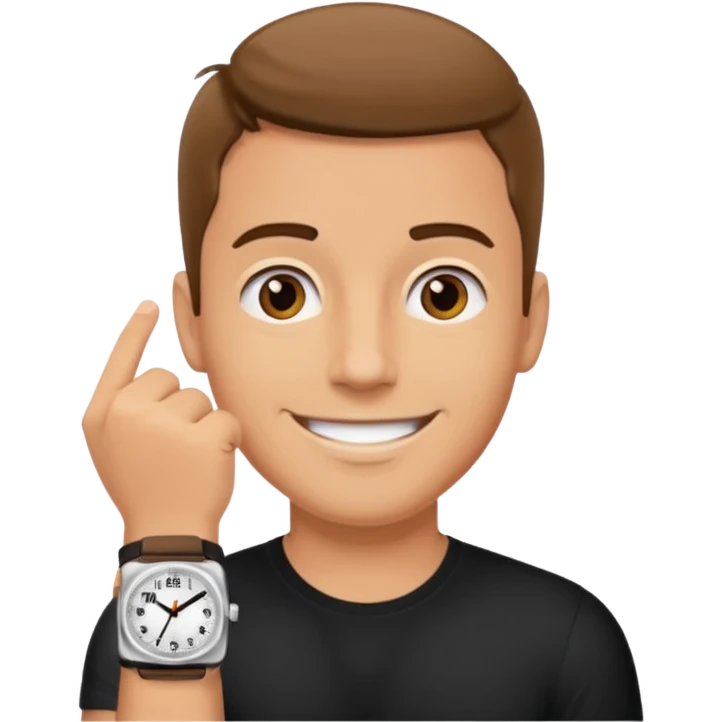 man wearing a black strap watch emoji