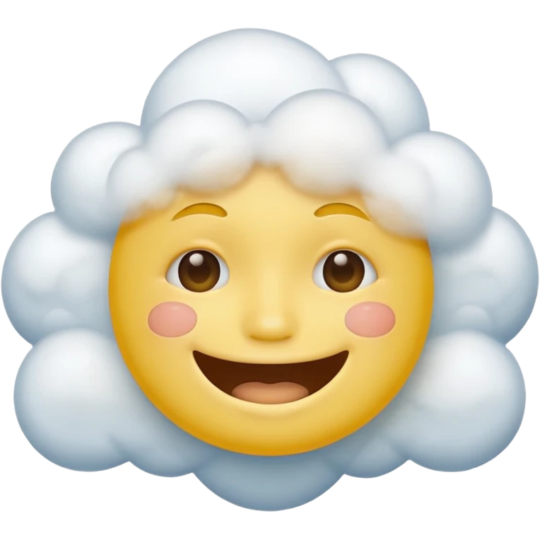 Yellow circle face covered in clouds cover a mouth emoji