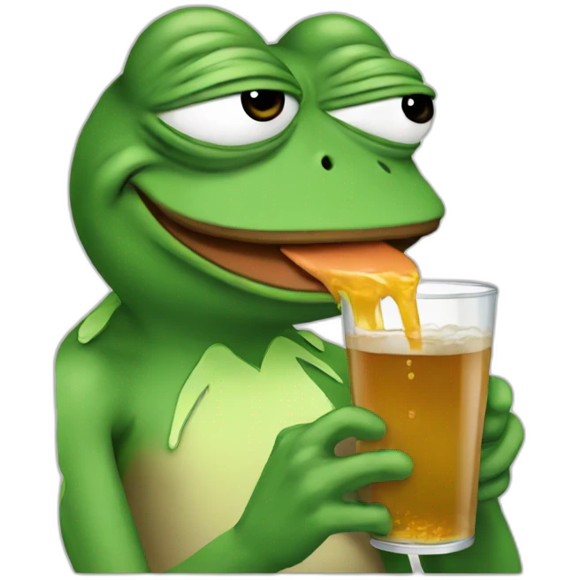 pepe frog drinking soda emoji