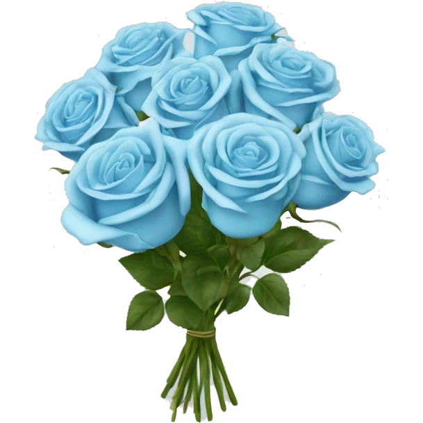 light blue￼ roses bouquet full emoji