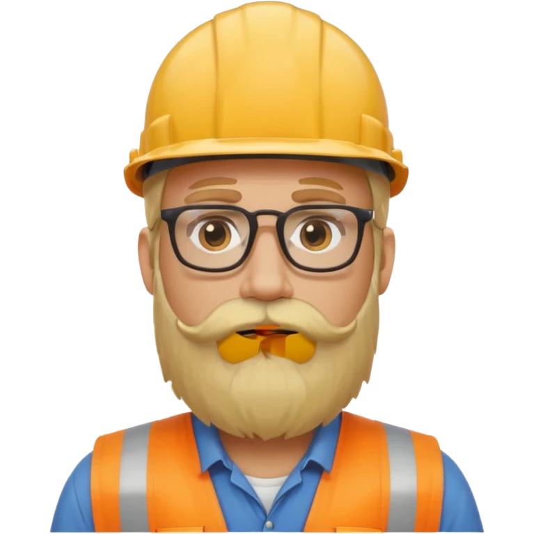 blond man with long beard construction worker and spectacles emoji