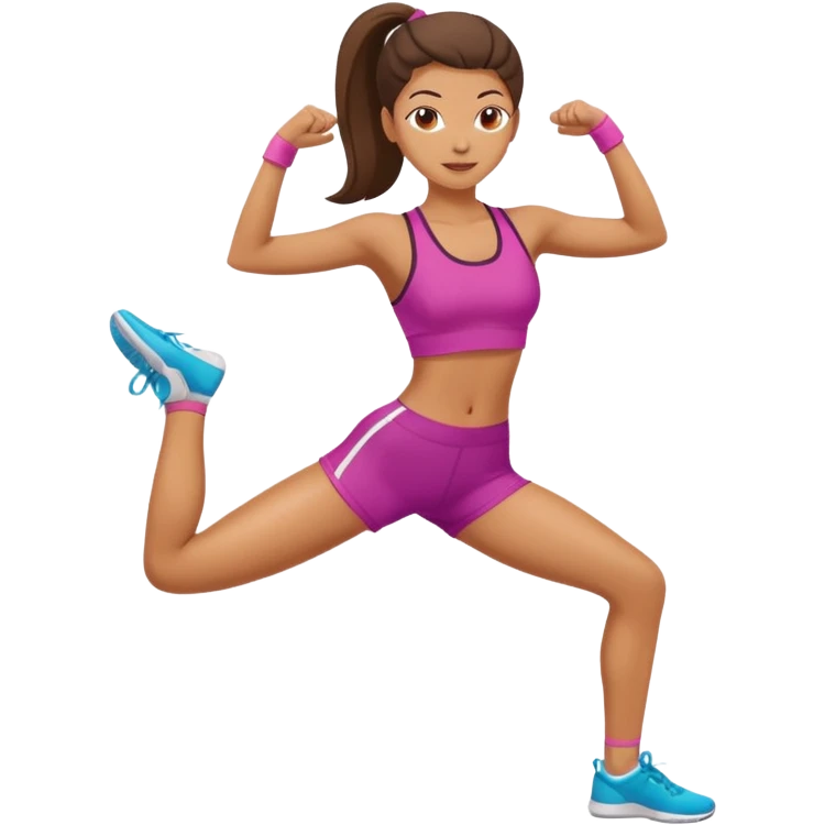 aerobic doing girl emoji