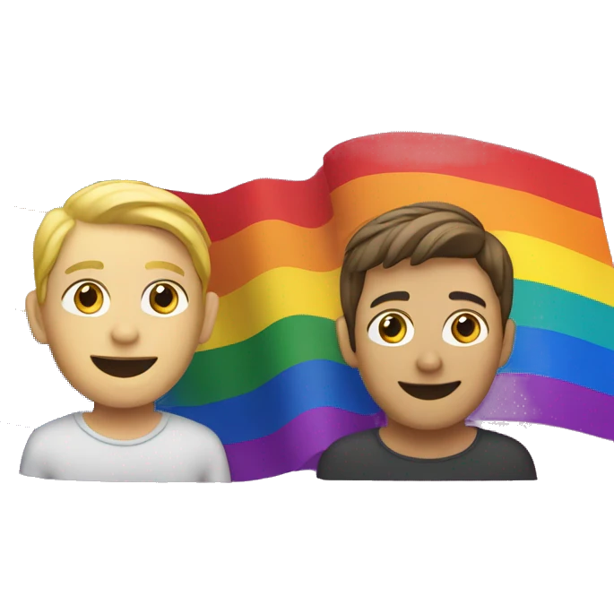 bi flag with Gay Men’s Pride Flag emoji
