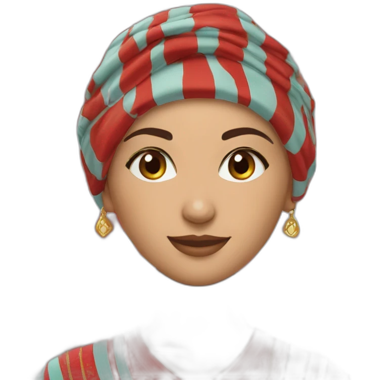 une femme marocaine avec le maillot rouge du maroc emoji