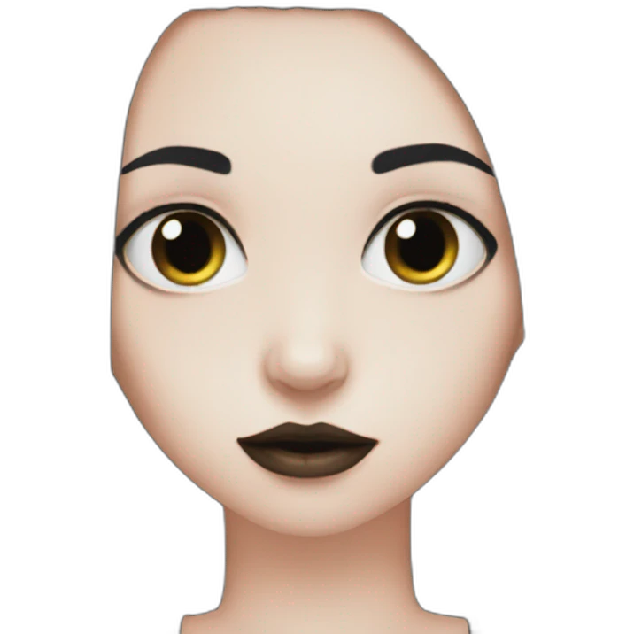 girl goth black hair sip emoji