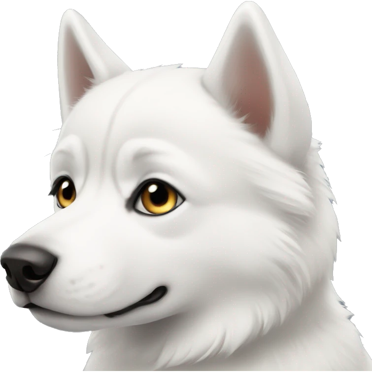 White little husky dog with black eyes emoji