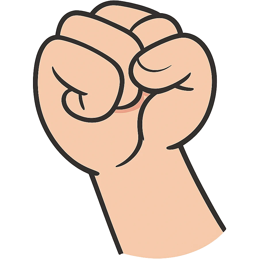 flat toon style gripped hand emoji