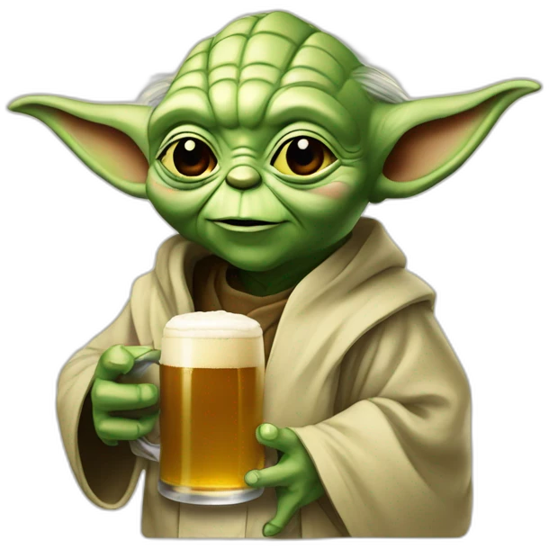 Yoda avec une biere emoji