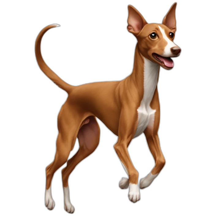 brown podenco jumping emoji