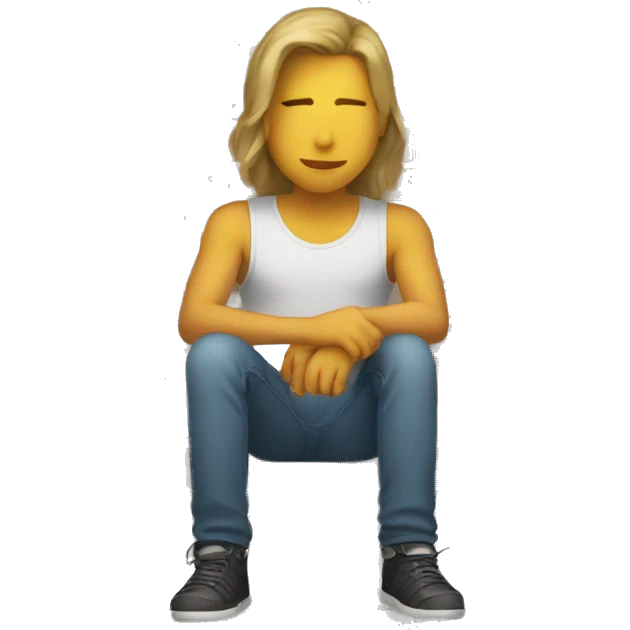 someone sitting against the wall 2d emoji