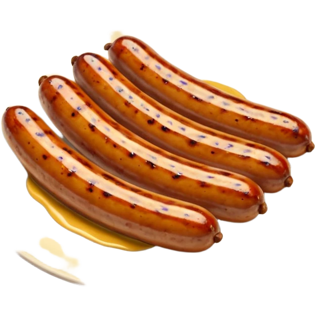 short romanian sausages with mustard emoji